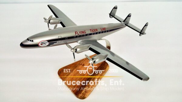 Model of Flying Tiger Line CL-44D4-2 with detailed craftsmanship.